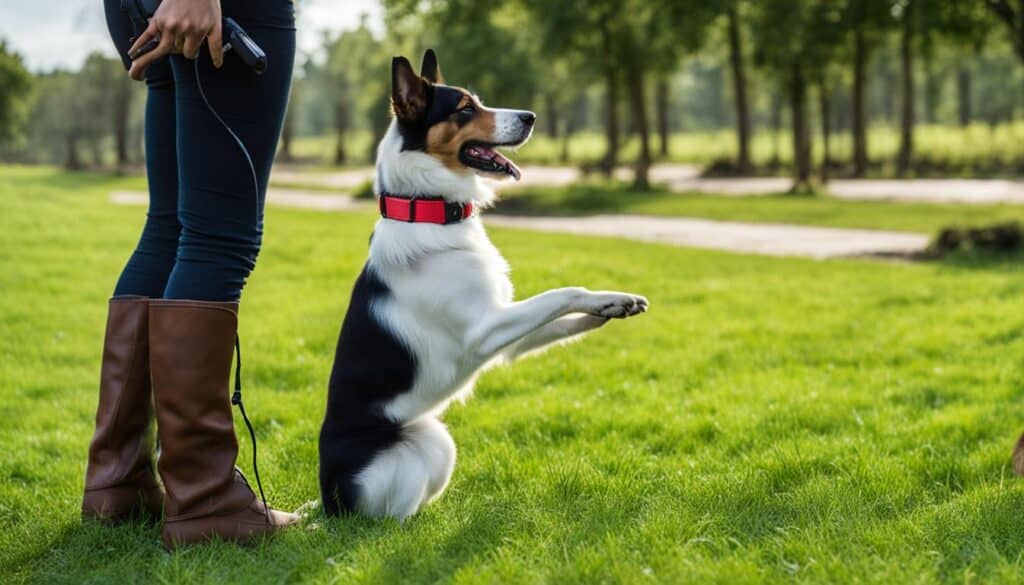 teaching basic commands with the electric dog training collar